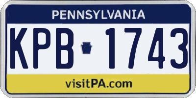 PA license plate KPB1743