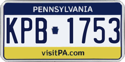 PA license plate KPB1753