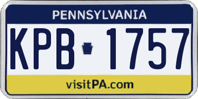 PA license plate KPB1757