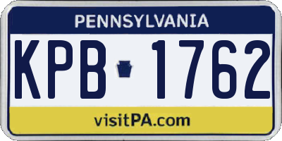PA license plate KPB1762