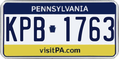 PA license plate KPB1763