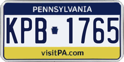 PA license plate KPB1765