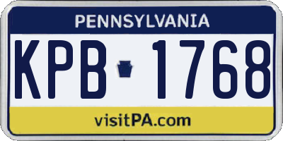 PA license plate KPB1768