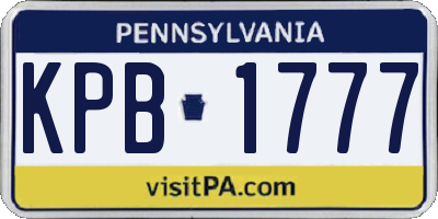 PA license plate KPB1777