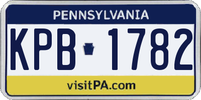 PA license plate KPB1782