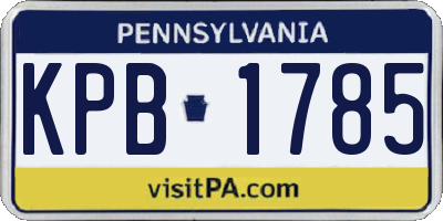 PA license plate KPB1785