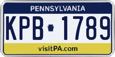 PA license plate KPB1789