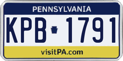 PA license plate KPB1791