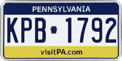 PA license plate KPB1792