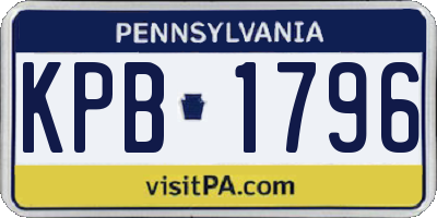 PA license plate KPB1796
