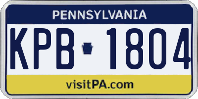 PA license plate KPB1804