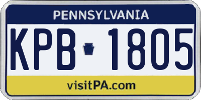 PA license plate KPB1805
