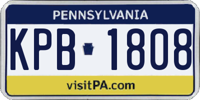 PA license plate KPB1808