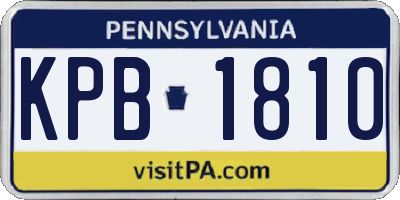 PA license plate KPB1810