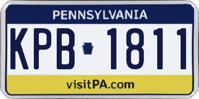 PA license plate KPB1811