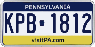 PA license plate KPB1812