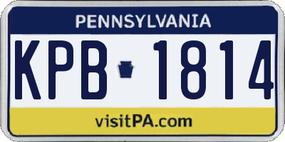 PA license plate KPB1814