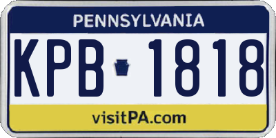 PA license plate KPB1818