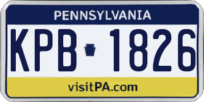 PA license plate KPB1826
