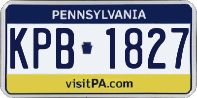 PA license plate KPB1827