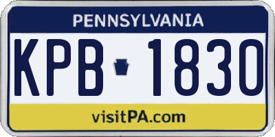 PA license plate KPB1830