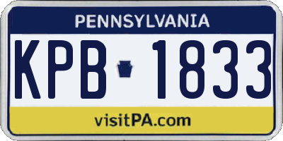 PA license plate KPB1833