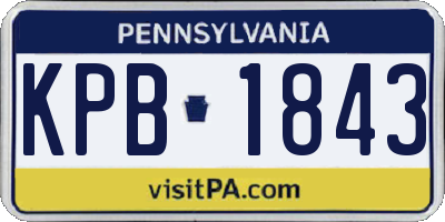 PA license plate KPB1843