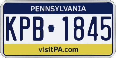 PA license plate KPB1845