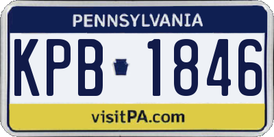 PA license plate KPB1846