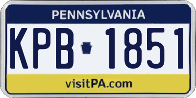 PA license plate KPB1851