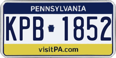 PA license plate KPB1852
