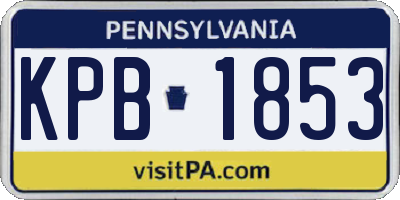 PA license plate KPB1853