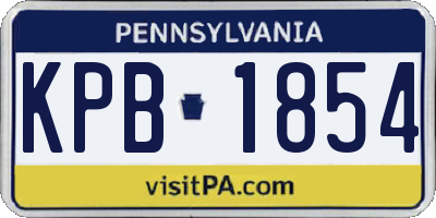 PA license plate KPB1854