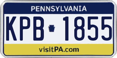 PA license plate KPB1855