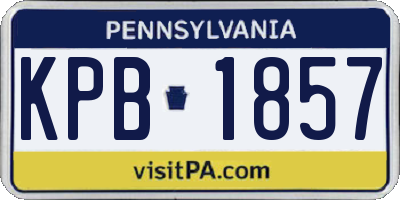 PA license plate KPB1857