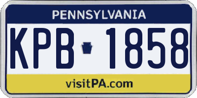 PA license plate KPB1858