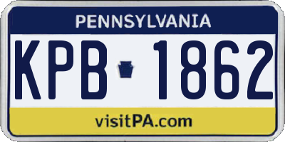 PA license plate KPB1862