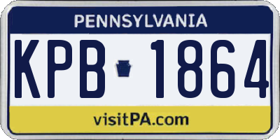 PA license plate KPB1864