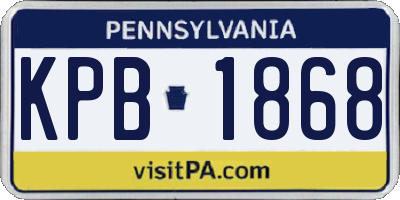 PA license plate KPB1868