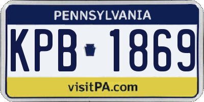 PA license plate KPB1869