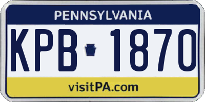 PA license plate KPB1870