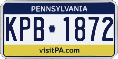 PA license plate KPB1872