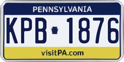 PA license plate KPB1876