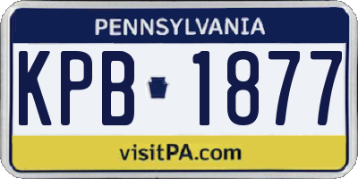 PA license plate KPB1877