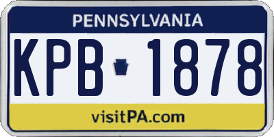 PA license plate KPB1878