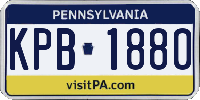 PA license plate KPB1880