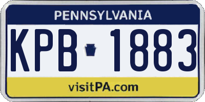 PA license plate KPB1883