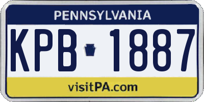 PA license plate KPB1887