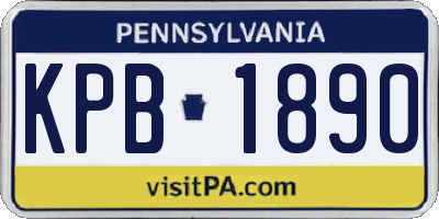 PA license plate KPB1890