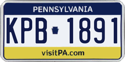PA license plate KPB1891